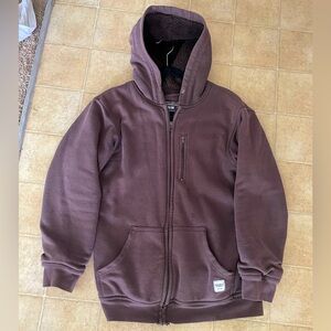 Eddie Bauer workwear hoodie brown Sherpa small men’s